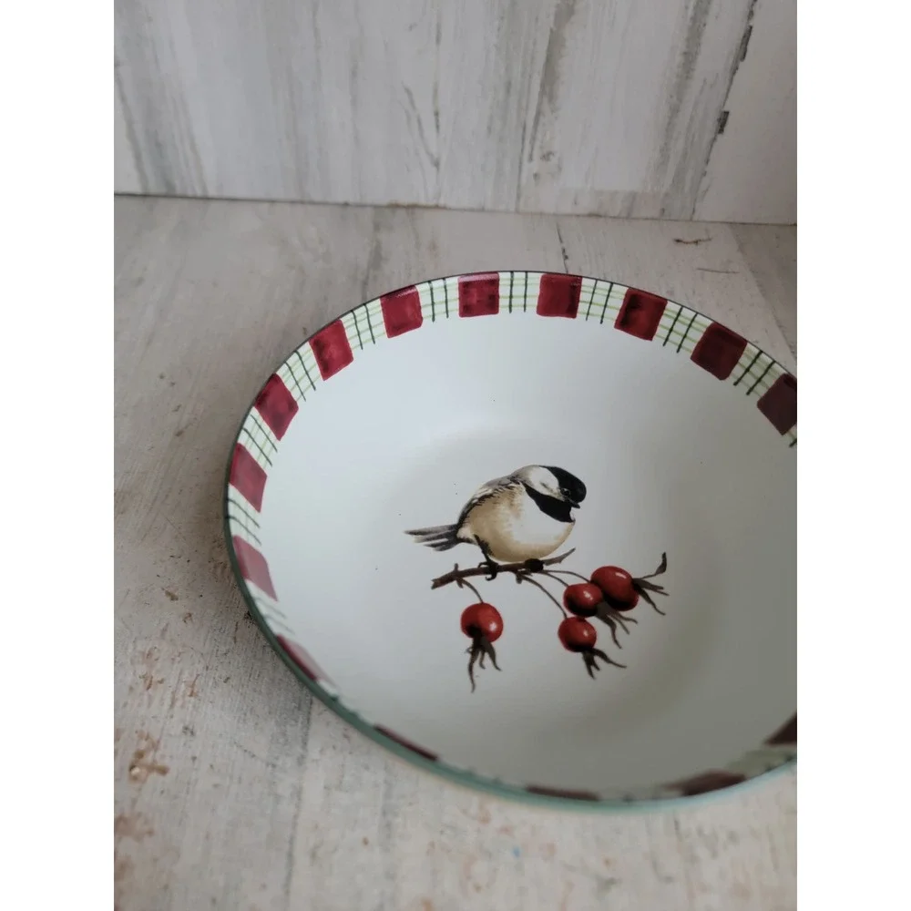 Lenox winter greetings everyday chickadee vintage bowl collectible Xmas